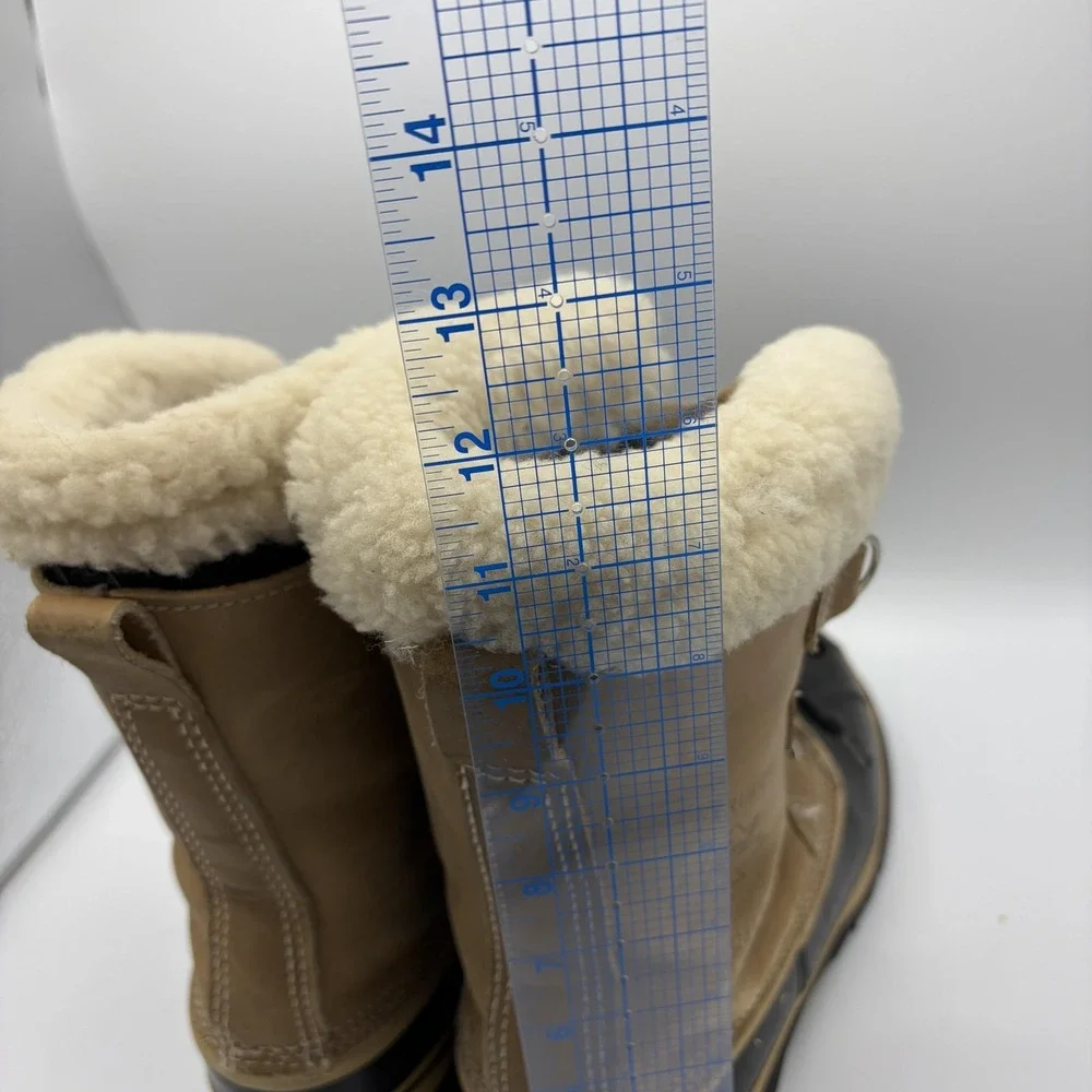 VTG Sorel Caribou Boots Mens 11 Brown Leather Winter Snow Waterproof Made Canada